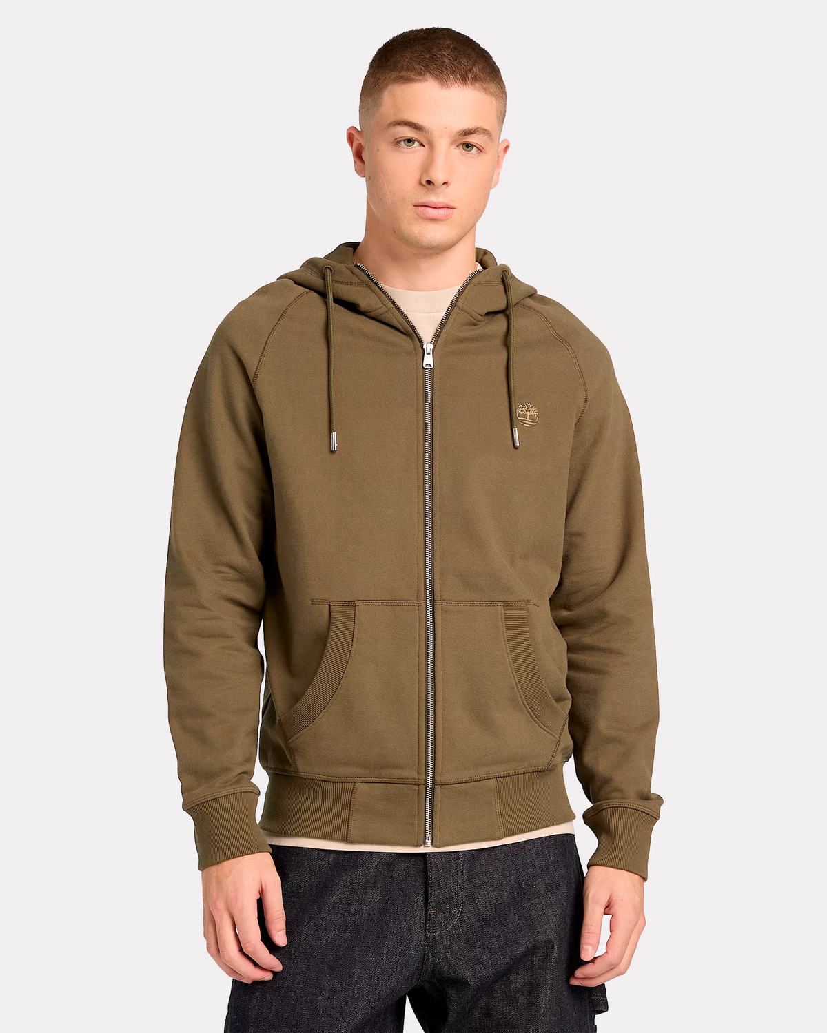 TIMBERLAND FULL ZIP JACKE BEIGE/GREEN